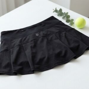 Lululemon Pace Rival Skirt (Tall) Size 8 - Black - Ruffle Tennis Golf Skort